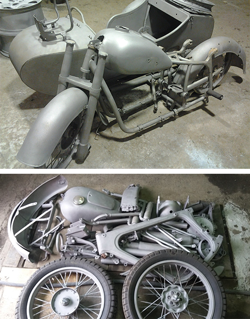 How is the process of sandblasting motorcycles