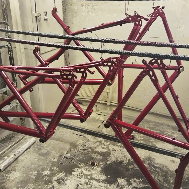 Порошковая покраска велосипедной рамы